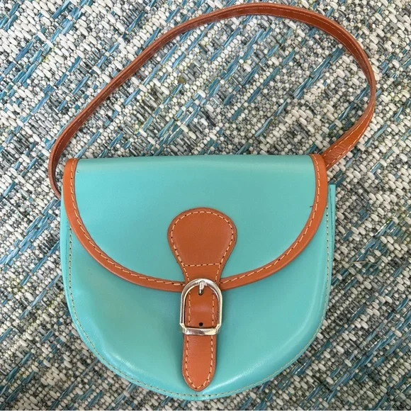 Vera Pelle Aqua Leather Crossbody Travel Bag - Picture 3 of 13